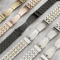 22mm Premium Stainless Steel Watch Strap Jubilee Style Two Tone with Butterfly Buckle. 