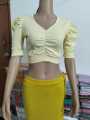 [ Sathi house ] Cotton Half Body short Sleeve Crop Tops Blouse for Women. 