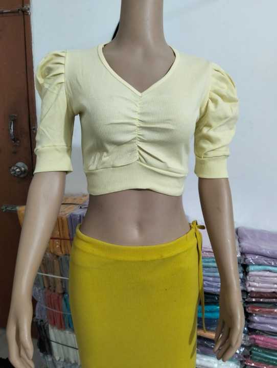 %5B%20Sathi%20house%20%5D%20Cotton%20Half%20Body%20short%20Sleeve%20Crop%20Tops%20Blouse%20for%20Women%20-%20Image%209
