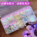 Internet Celebrity Colorful Mermaid Dragon Girl Merman Makeup Bright Scales Face Pasters Sequin Ancient Han Chinese Clothing Accessories Sequin. 