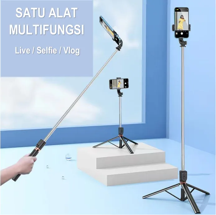 5.7%20Feet%20/%201.7%20Meter%20Long%204%20in%201%20Selfie%20Stick%20Foldable%20Portable%20Wireless%20Selfie%20Stick%20with%20LED%20Fill%20Light%20&%20Bluetooth%20Remote%20Control%20Shutter%20DSLR%20Go%20Pro%20Camera%20Ringlight%20Camera%20Mount%20-%20Tripod%20-%20Image%202
