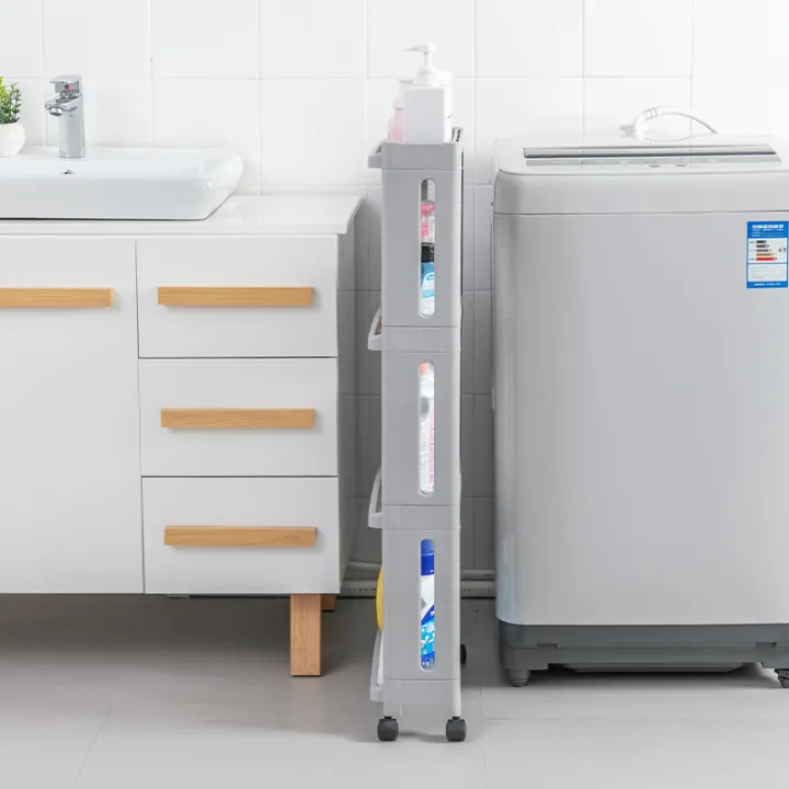 Kitchen%20Storage%20Rack%20For%20Goods%20Fridge%20Side%20Shelf%202/3/4%20Layer%20Removable%20With%20Wheels%20Bathroom%20Organizer%20Shelf%20Gap%20Holder%20Rack%20new%20-%20Image%203