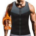 Men's Zipper Neoprene Sauna Suit Slimming Vest Weight Loss Shapewear Tummy Control Body Shapers Workout Compression Corset Tops.