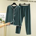 New Double-Sided Dralon Fleece-Lined Loungewear Pullover Thin Velvet Pajamas Suit Women's Winter Large Size Long Sleeve T Shirt Pajama Pants.