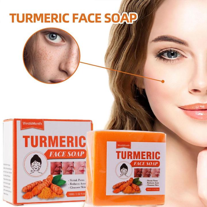 Turmeric Skin Brightening Soap - Natural Soap Bar for Face Body, Reduces Dark Spots, Acne Scars, Cleanses Brightens Skin