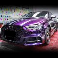 50*200/300cm Highest Quality Glossy Metallic Midnight Purple Wrapping Film Vinyl Wrap Vehicle Car Sticker Foil with Bubble Free. 
