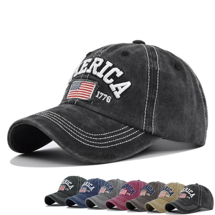 AMERICA Embroidered American Flag Baseball Cap - Perfect Valentine's Gift for Her!