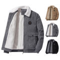 Sunnyheart Men Winter Cargo Jacket Long Sleeves Turndown Collar Pockets Corduroy Jacket For Men. 