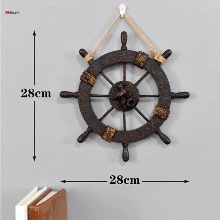 Creative%20Nautical%20Boat%20Steering%20Wall%20Decor%20Statue%20Craft%20Wooden%20Ship%20Wheel%20Wall%20Hanging%20Decor%2028cm%20-%20Image%204