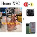 3 In 1 Honor X7C Shockproof Silicone Phone Case for Honor X7A X7B Camera Lens Glass Full Privacy Ceramic Matte Screen Protector.