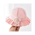 DSstyles Baby Girls Summer Sun Hat Casual Breathable Flower Bucket Hat Toddler Cute Ruffle Brim Beach Cap.
