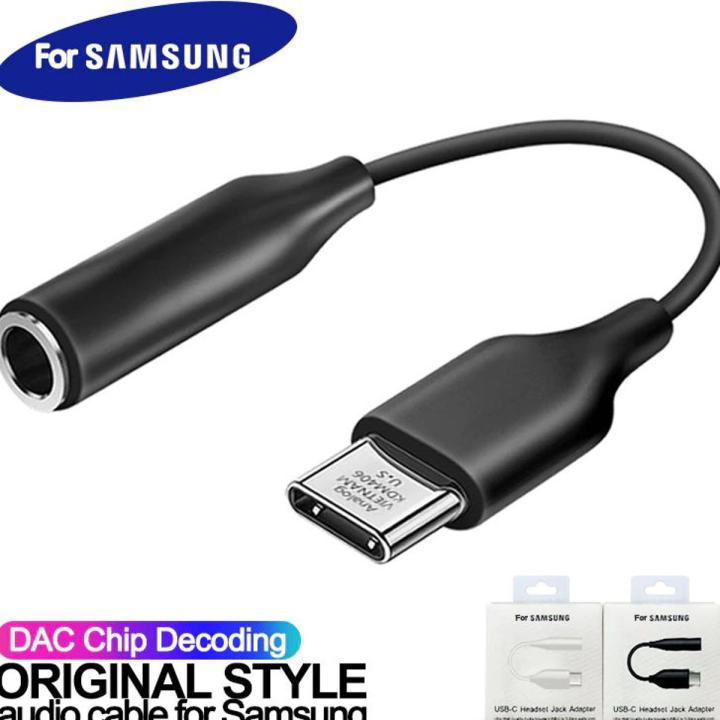 SAMSUNG Type C 3.5 Jack Earphone Cable USB C to 3.5mm AUX Headhones Adapter For SAMSUNG Galaxy Note 10 Plus 10+ A90 A80 A6/Samsung Type - C to 3.5mm Headphone Adapter