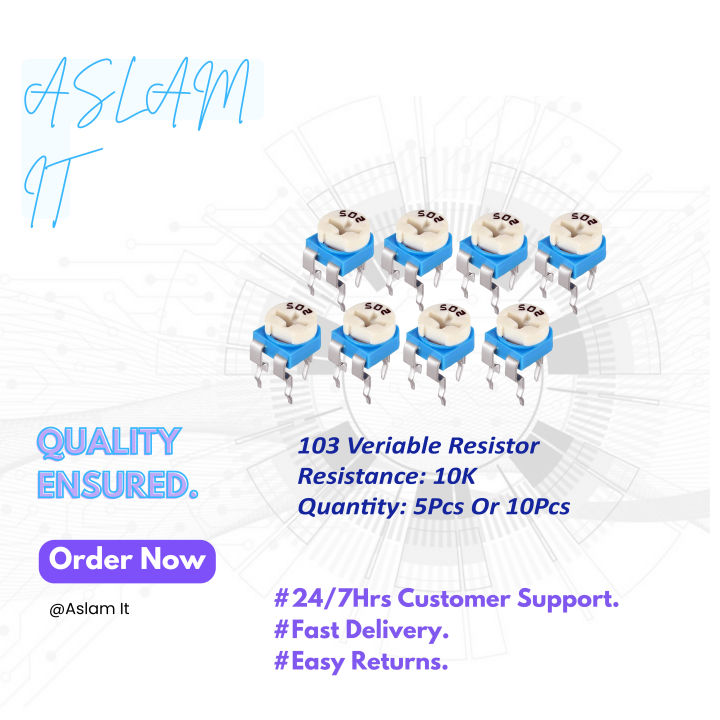 103 Variable Resistor Potentiometer 10K ohm 5Pcs