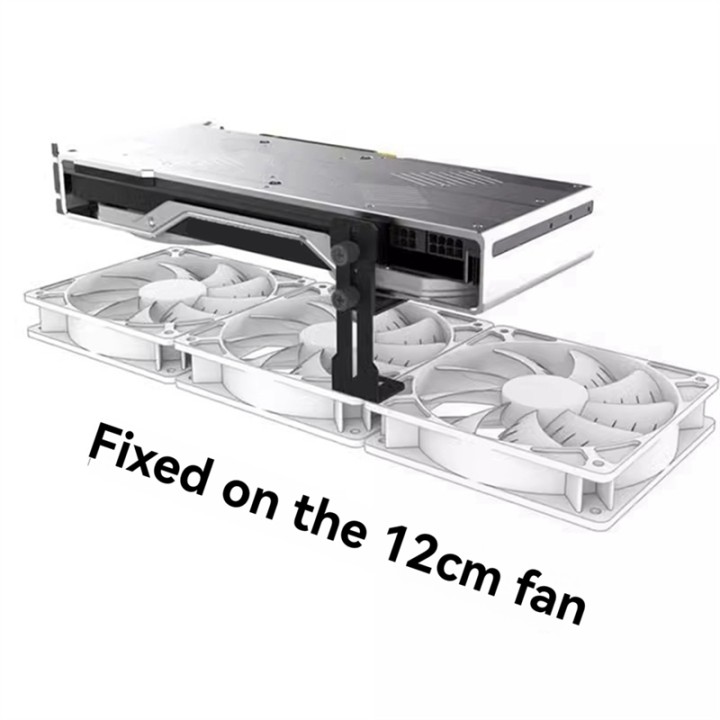 GPU%20Support%20Frame%20Adjustable%20GPU%20Brace%20Prevent%20Sagging%20Video%20Card%20Support%20Bracket%20for%20Chassis%2012cm%20Fan%20Position%20Black%20-%20Image%203