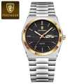 Pedagr Man Wristwatch Fashion Business Luminous Waterproof Date Week Men Clock Stainless Steel Casual Men's Quartz Watches.