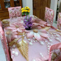 3D Print Dining table Cloth runner and 06 pieces chair cover Full Set mukta print. 