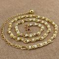 Cute Metal Adjustable Thin Ladies Waist Pearl Chain Belt For Decorative Cloth. 