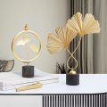 Nordic Gold Ginkgo Leaf Crafts Leaves Sculpture Luxury Living Room Decor Home Decoration Accessories Office Desktop Ornaments.