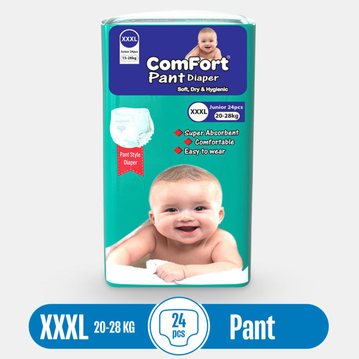 Comfort Baby Pants Diapers 3XL (20-28kg) - 24 Pieces