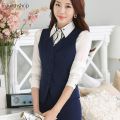 Office Lady Waistcoat Women Vest Gilet Professional Business Work Formal Suit Jacket Coat Female Clothes Fashion 2021 New XXL. 