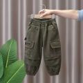 Spring and Autumn Kids Boys Pants 2024 New style Children's Handsome Cargo pants Cotton Boys Baby Casual Pants 2-8Y. 