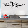 【Cathery Baby Store】Bon Appetit Letters Fork Removable Sticker Kitchen Decoration. 