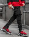 Jeans Men Black Cargo Pants Multi Pockets Denim Pantalones Blue Slim Fit Overol Hombre Fashion Casual Streetwear Trousers 3XL. 