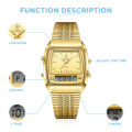 LIEBIG New Fashion Casual Watch For Men Digital Dual Time Week Sports 3bar Waterproof Quartz Wristwatches relogio masculino 1030.