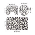 3Pcs Stone Pattern Washable Anti-Slip Bathroom Pedestal Rug Carpet Set Toilet Lid Cover Bath Mat Set Bathroom Supplies. 