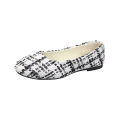 2023 spring and summer new Korean version of the versatile Internet celebrity square toe flat small fragrance wind single shoes beanie shoes plus size women's shoes 4243. 