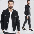 Black Colour Exclusive design premium quality Denim Winter Jacket For Men. 