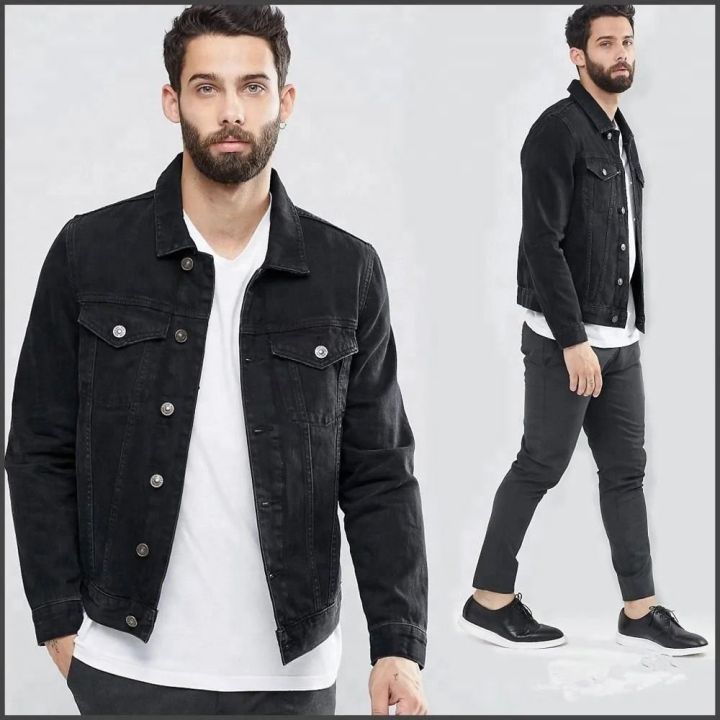 Black Colour Exclusive design premium quality Denim Winter Jacket For Men