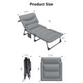 Camping Cot With Soft Padded Cushion Heavy Duty Reclining Outdoor Lounger Folding Bed With Side Pocket For 500 Lbs. 