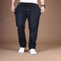 Elastic Waist Jeans Men's Fat Guy Elastic Loose Straight Non-Magnetic Non-Iron Work Pants Wear-Resistant plus Size Men's Pants. 