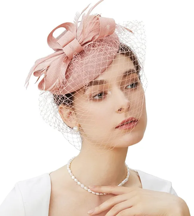 New%20Elegant%20Women's%20Pillbox%20Fascinators%20Hat%20Headband%20Tea%20Party%20Fascinator%20Hat%20Veil%20Kentucky%20Derby%20Headwear%20Hat%20for%20Cocktail%20-%20Image%204