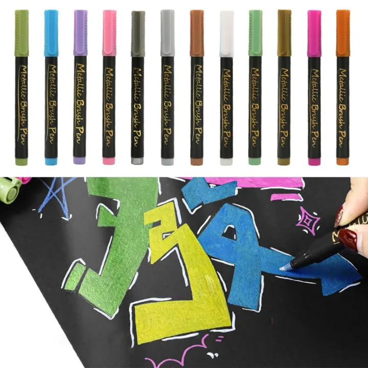 High%20Quality%20Soft%20Head%20Metallic%20Marker%20Pen%20Water-Based%20ink%20Doodle%20Marking%20Metallic%20Color%20Pen%20DIY%20Coloring%20Paint%20Pen%20School%20Office%20-%20Image%204