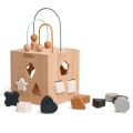 Montessori Toys Baby Matching Education Toys Shape Cognitive Wooden Box Toy Silicone Geometric Shape Blocks Puzzle Stacking Game.