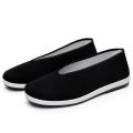 Old man Chinese style black cloth shoes monk shoes retro middle-aged and elderly kung fu casual soft sole old Beijing round mouth cloth shoes men.