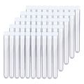 100Pcs Clear Plastic Test Tube with Cap 12X100mm U-Shaped Bottom Long Transparent Test Tube Lab Supplies , Plastic test tube - Not Specified. 