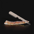 Colorful Acrylic Handle Razor Eyebrow Shaving Blade Holder Men's Manual Folding Shaver Barber Shop Beard Cleaning Tools Y0525. 