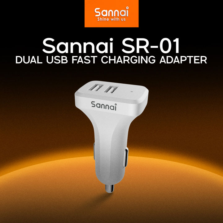 Sannai SR-01 Car Charger | Dual USB Fast Charging Adapter