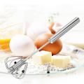 Semi-Automatic Rotating Egg Beater Stainless Steel Hand Pressure Egg Whisk Self Turning Cream Egg Stirrer Coffee Milk Tea Mixer.