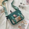 Crossbody Bag Female Cute Girl Canvas Bag Student Korean Version Shoulder Small Square Bag Multifunctional Woman Black Handbags.