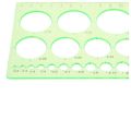 2X Green Plastic Students Rectangle Shape Drawing Circle Template Ruler. 