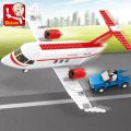SLUBAN City Aviation Airport Airplane Passenger Plane Bus Classic MOC Figures Model Building Blocks Bricks Kit Set Toys For Kids. 