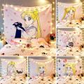 Anime Sailor Moon Tapestry Wall Cloth College Dorm Kawaii Fairy Hanging Cosplay Accessory Room Decor.