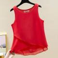 Women's Fashion RU Brand Summer Sleeveless Chiffon Shirt Tops Loose Large Size Slim Casual Women's Shirts Bottoming Camisole.