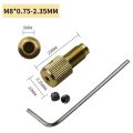 Self-Tightening Mini Brass Drill Clamp Chuck Connecting Rod M8-2/2.3/3.17/5mm Drill Fold Folder Copper Cap For Rotary Power Tool. 
