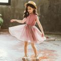 Girls' Dress Summer Pure Cotton Children's Skirt Teen Girl's Clothing Sweet Tulle Skirt Baby Girl Summer Dress Trendy. 