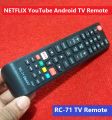 RC-71 TV Remote Controller RC-71 Remote Control TV Remote For Smart LED TV Remote NETFLIX YouTube. 